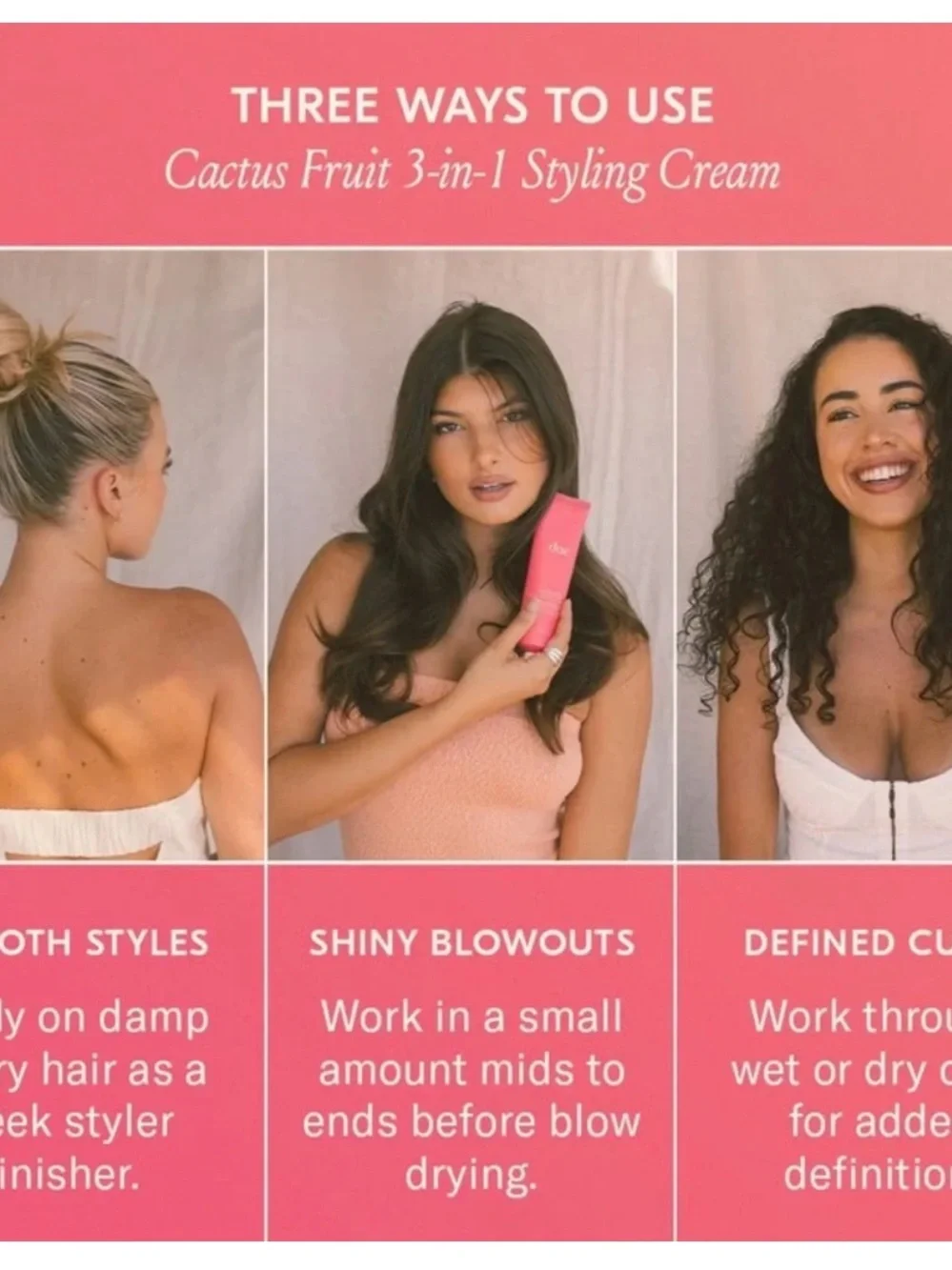 dae Cactus Fruit 3-in-1 Styling Cream Smoothing Curl Enhancing Shine 1 fl oz